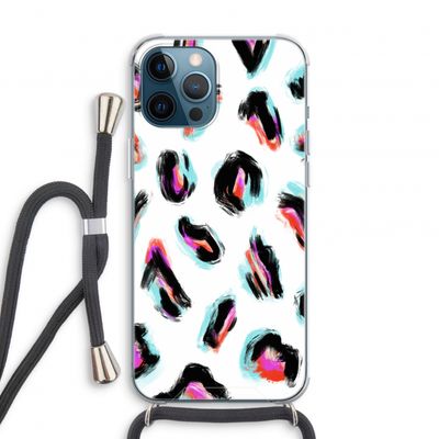 Cheetah color: iPhone 12 Pro Transparant Hoesje met koord