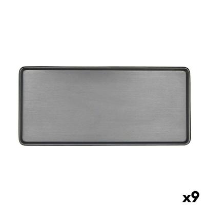 Serveerschaal Bidasoa Gio Grijs Plastic 31,5 x 14,5 cm (9 Stuks)