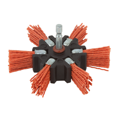 Wolfcraft Nylon-rotorborstel | Rood | 6-kant schacht | Ø100mm | 1 stuk - 1512000