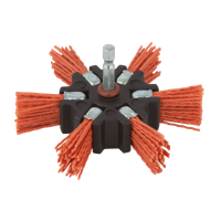 Wolfcraft Nylon-rotorborstel | Rood | 6-kant schacht | Ø100mm | 1 stuk - 1512000
