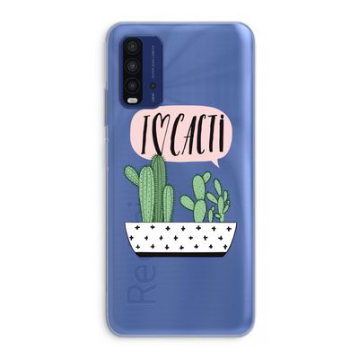 I love cacti: Xiaomi Redmi 9T Transparant Hoesje