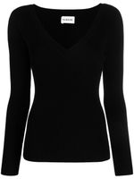 P.A.R.O.S.H. ribbed-knit V-neck top - Noir