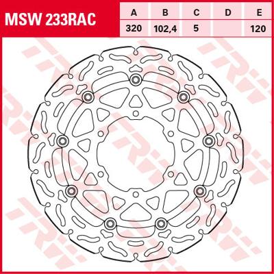 TRW Remschijf, remschijven voor de moto, MSW233RAC