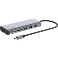 Belkin connect meerpoorts 6-in-1 usb-c hub dockingstation (zilver)