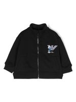 Emporio Armani Kids sweat en coton à logo brodé - Bleu