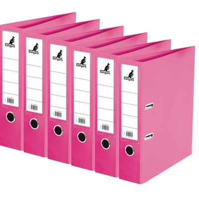 Ringband map/ordners A4 - Set van 6x stuks - roze - 31 x 28 x 7 cm - Documenten opbergen - Kantoorar