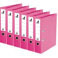 Ringband map/ordners A4 - Set van 6x stuks - roze - 31 x 28 x 7 cm - Documenten opbergen - Kantoorar