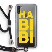 Habibi Blue: Samsung Galaxy A11 Transparant Hoesje met koord