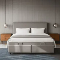 Boxspring Julia Met Opbergruimte Beige 90x200 Cm Excl. Montage Stevig & Direct Leverbaar & 7 Comfortzones & Normale Instap & Medium Dekbed