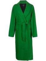 A.P.C. manteau en laine mélangée à taille ceinturée - Vert