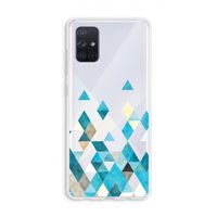 Gekleurde driehoekjes blauw: Galaxy A71 Transparant Hoesje