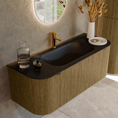 Badmeubel Mondiaz Kurve | 120 cm cm | Meubelkleur Dusk | Wastafelkleur Urban | Solid surface | Wasbak midden spoelbak | 1 kraangat