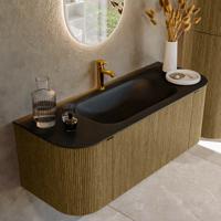 Badmeubel Mondiaz Kurve | 120 cm cm | Meubelkleur Dusk | Wastafelkleur Urban | Solid surface | Wasbak midden spoelbak | 1 kraangat
