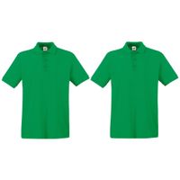 2-Pack maat XL groen poloshirt premium van katoen voor heren