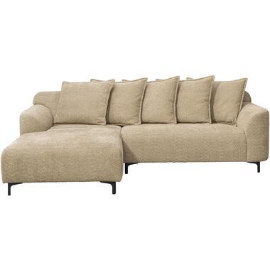Bank Elsa met chaise longue links - stof Anthology - taupe - Leen Bakker