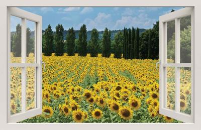Raam Zonnebloem 140x90cm Tuindoek - Customize it