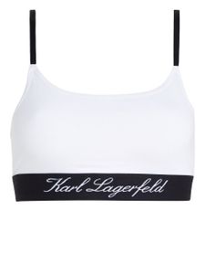 Karl Lagerfeld soutien-gorge à logo brodé - Blanc