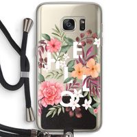 Hello in flowers: Samsung Galaxy S7 Transparant Hoesje met koord