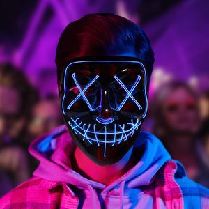 Purge LED Masker - 3 Lichtstanden - Verstelbare Hoofdband - carnaval masker - Halloween masker