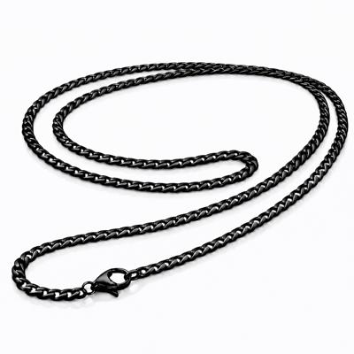 LGT Jewels Cubaanse koord ketting Zwart Gourmet Schakel 3mm-60cm