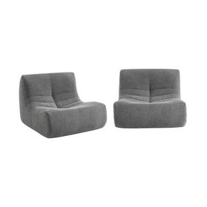sweeek - Modulaire stoel één zitplaats textuur bouclé (set van 2)