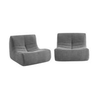 sweeek - Modulaire stoel één zitplaats textuur bouclé (set van 2)