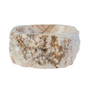 Waskom BWS Stone Rond 30-35x30-35x15 cm Gepolijst Natuursteen Sunset Onyx