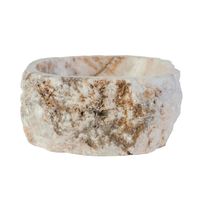 Waskom BWS Stone Rond 30-35x30-35x15 cm Gepolijst Natuursteen Sunset Onyx