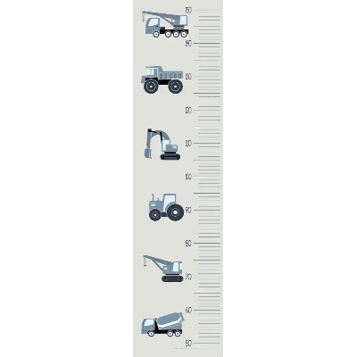 Designed4Kids groeimeter voertuigen jeansblauw Designed4Kids groeimeter voertuigen jeansblauw