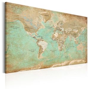 Schilderij - Wereldkaart , Breekbare Wereld