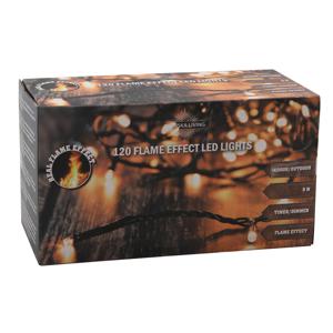 Kerstverlichting - 120 lampjes - warm-wit - met vlam - 900 cm