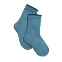 Sokken van bio-scheerwol en bio-katoen, jeansblauw Maat: 31-34 - thumbnail