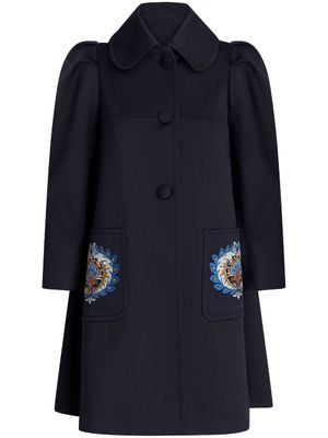 ETRO manteau à manches bouffantes - Bleu ETRO manteau à manches bouffantes - Bleu