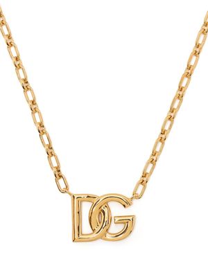 Dolce & Gabbana collier en chaîne à logo DG - Or