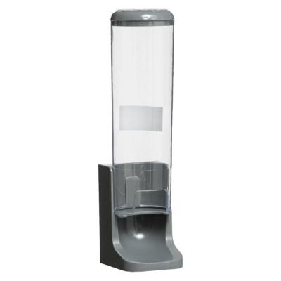 Make up watjes/watten schijfjes houder - dispenser - 26 cm - kunststof - grijs - voor 80 watjes