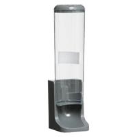 Make up watjes/watten schijfjes houder - dispenser - 26 cm - kunststof - grijs - voor 80 watjes
