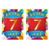 Verjaardag deurposter - 2x - 7 jaar - multi - 59 x 84 cm - leeftijd feestartikelen Verjaardag deurposter - 2x - 7 jaar - multi - 59 x 84 cm - leeftijd feestartikelen