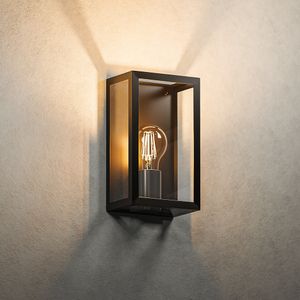 Stella smart LED wandlamp - Warm tot koud wit - Wifi & Bluetooth - A60 lichtbron - 7 Watt - 806 lumen - IP44 - Zwart voor binnen en buiten