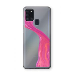Paarse stroom: Samsung Galaxy A21s Transparant Hoesje