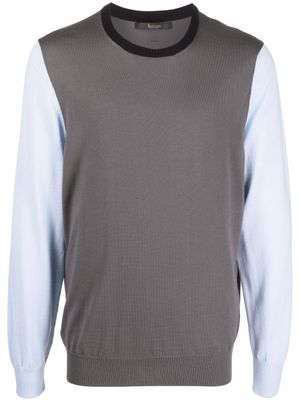 Billionaire pull colour block en laine - Gris