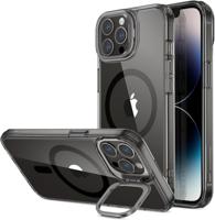 iPhone Classic Hybrid Case with Stash Stand (HaloLock) Clear Black