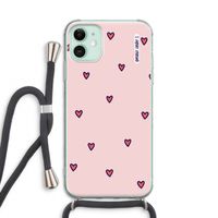 Hartjes: iPhone 11 Transparant Hoesje met koord