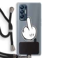 Middle finger black: Oppo Find X3 Neo Transparant Hoesje met koord