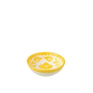 J-Line Bowl Granada Low Ceramic White|Yellow Small