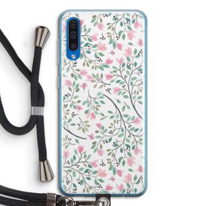 Sierlijke bloemen: Samsung Galaxy A50 Transparant Hoesje met koord