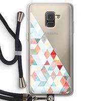 Gekleurde driehoekjes pastel: Samsung Galaxy A8 (2018) Transparant Hoesje met koord