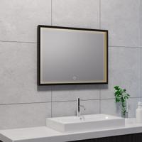 Wiesbaden Avi LED Badkamerspiegel - Dimbaar. Verwarmd. 70x50cm. Mat Zwart Wiesbaden Avi LED Badkamerspiegel - Dimbaar. Verwarmd. 70x50cm. Mat Zwart