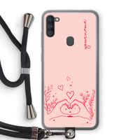 Love is in the air: Samsung Galaxy A11 Transparant Hoesje met koord Love is in the air: Samsung Galaxy A11 Transparant Hoesje met koord