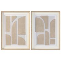 Schilderij Home ESPRIT Wit Beige Abstract Stads 60 x 5 x 80 cm (2 Stuks)