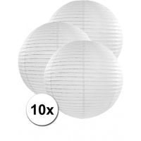 10x bolvormige bruiloft lampionnen wit van 50 cm